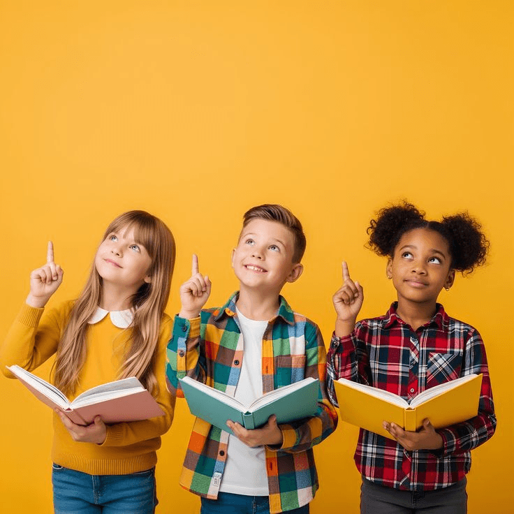 Students with books